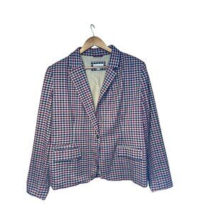 Merona Women’s Size 16 Plaid Blazer Tailored Jacket Office Career fall holiday
